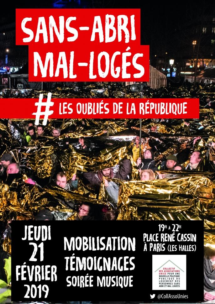 Sans-abri, mal-logés : Agissons pour les oubliés de la République ! Sans-abri, mal-logés : Agissons pour les oubliés de la République !