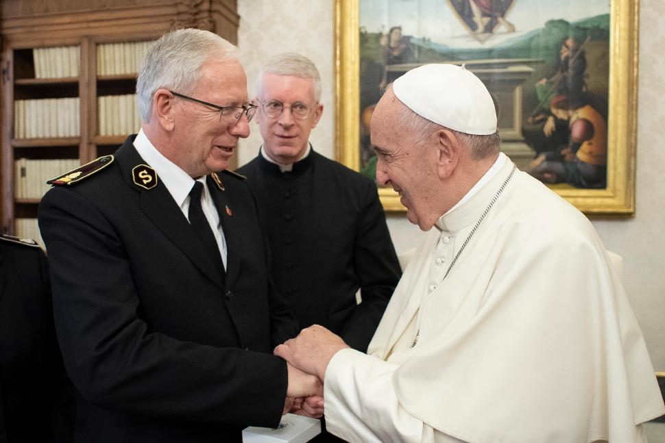 Rencontre entre le Général de l’Armée du Salut, Brian Peddle et le Pape François