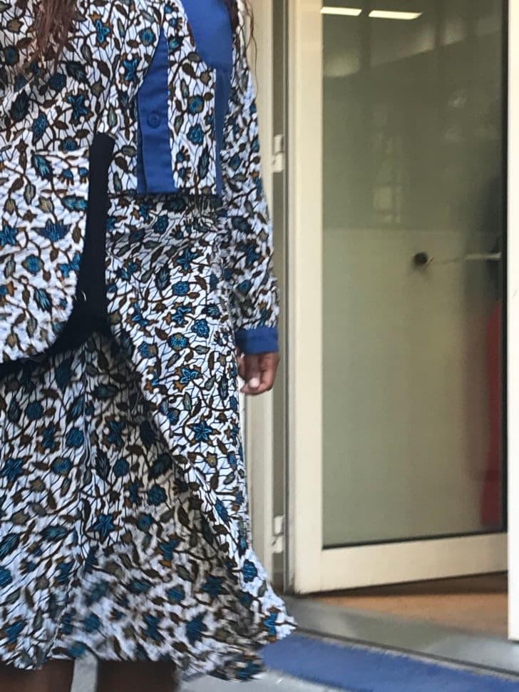 Un ensemble upcyclé par l'atelier couture de l'Armée du Salut Un ensemble upcyclé par l'atelier couture de l'Armée du Salut