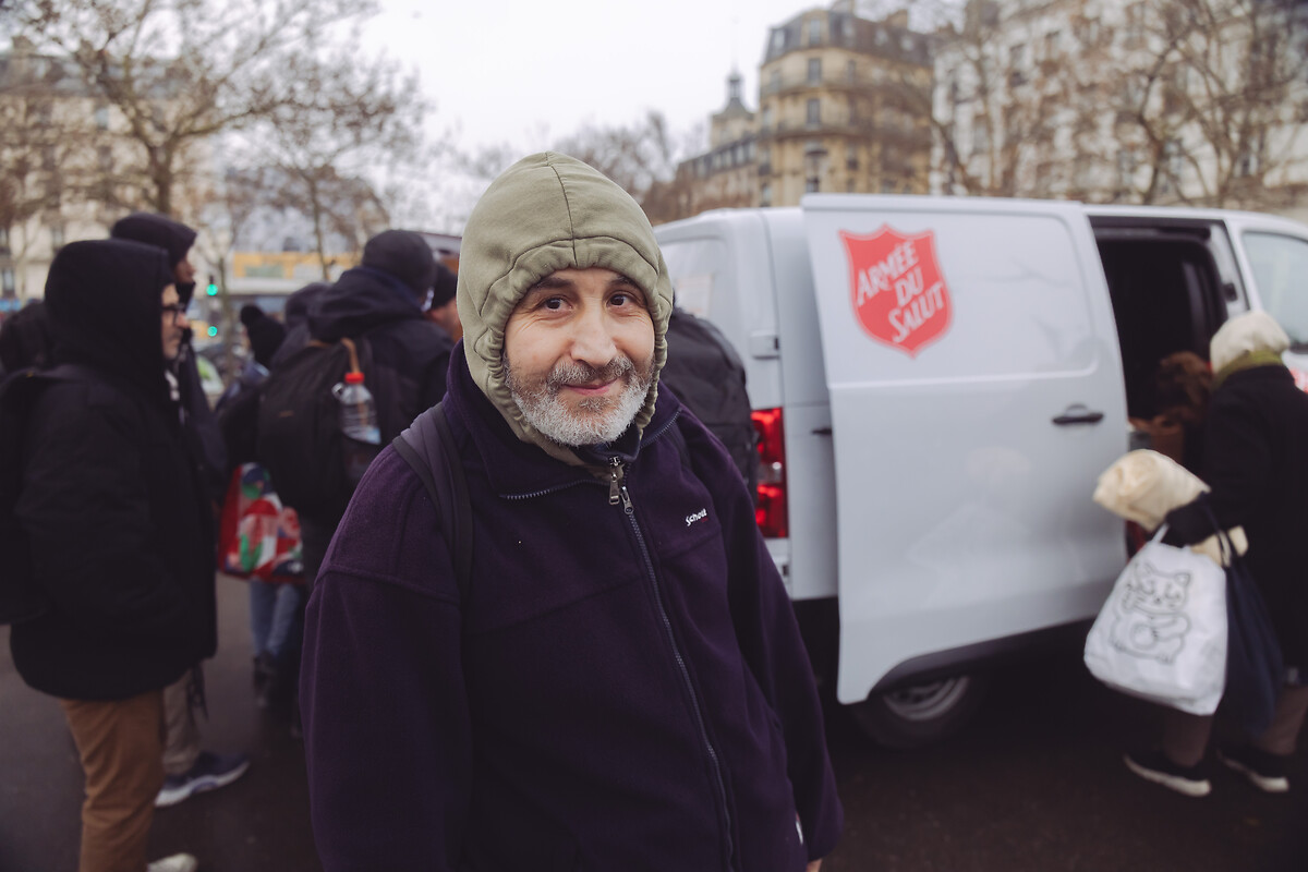 La Maraude de l'Armée du Salut à Paris pendant l'hiver en février 2025. M. Amid Khadir, bénéficiaire.