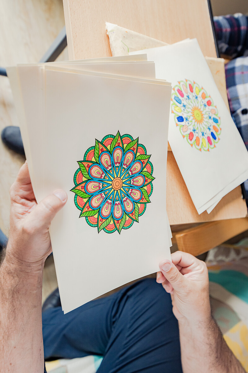 Un mandala réalisé par une personne âgée
