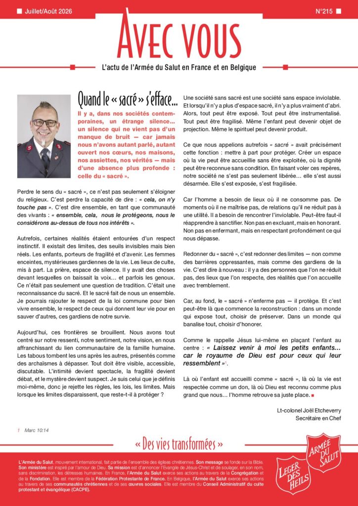 Quand le « sacré » s’efface…